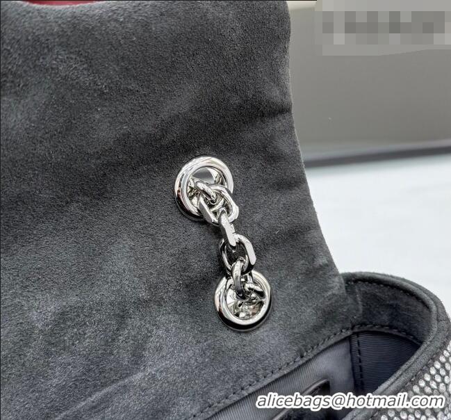 Luxury Discount Gucci GG Marmont crystals small shoulder bag 837280 Grey 2026