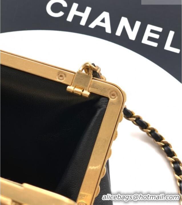 Grade Design Chanel Lambskin Leather & Pearls Clutch with Chain AS5912 Black 2026