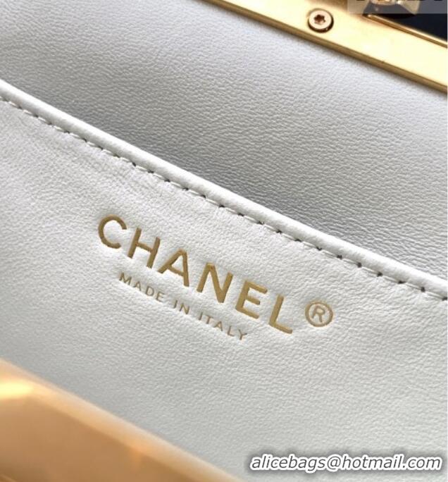 Buy Discount Chanel Lambskin Leather & Pearls Clutch with Chain AS5912 White 2026