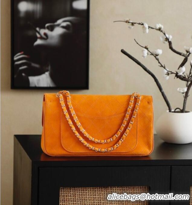 Cheap Design Chanel Matthieu Blazy Flap Bag in Quilted Suede CH020301 Orange 2026