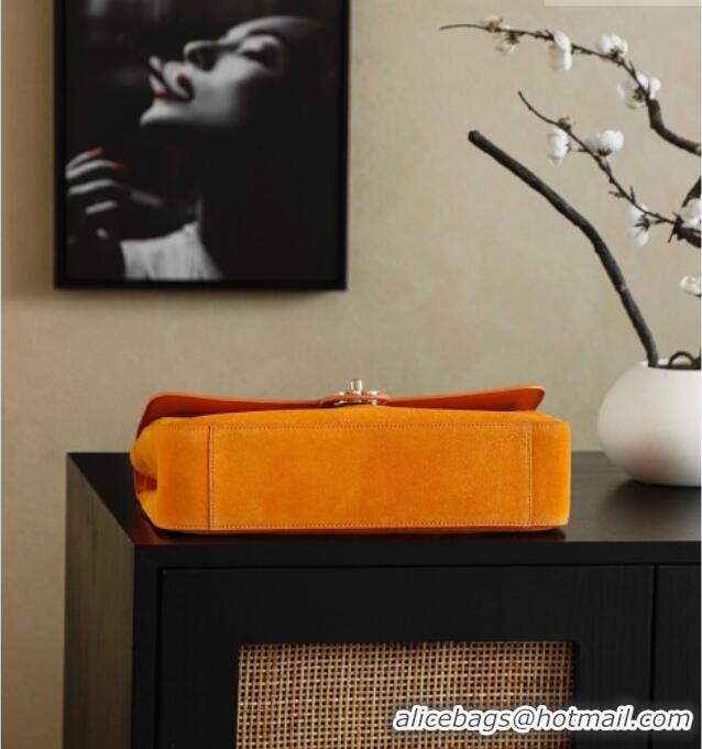 Cheap Design Chanel Matthieu Blazy Flap Bag in Quilted Suede CH020301 Orange 2026