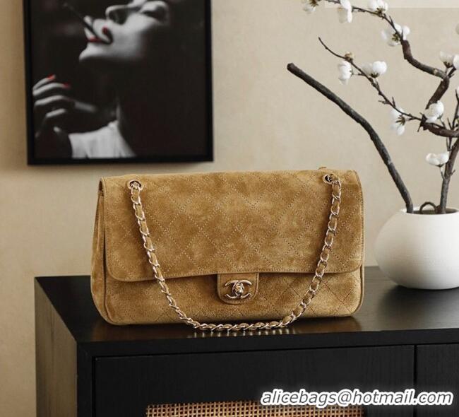 Famous Brand Chanel Matthieu Blazy Flap Bag in Quilted Suede CH020301 Light Brown 2026