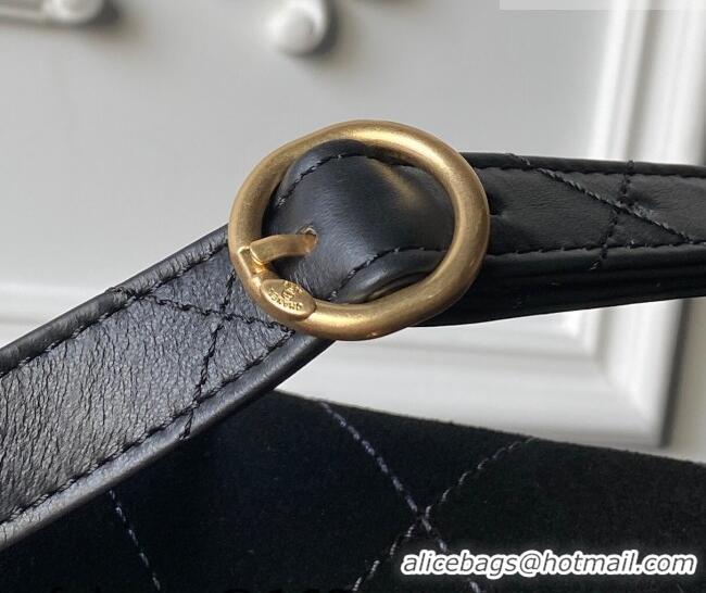 Best Price Chanel Suede Large Flap Messenger Bag AS5883 Black 2026
