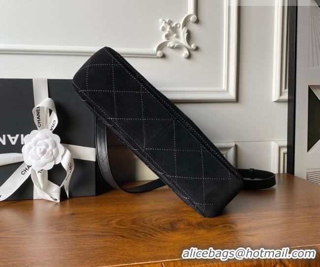 Best Price Chanel Suede Large Flap Messenger Bag AS5883 Black 2026