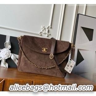 Grade Design Chanel Suede Large Flap Large Messenger Bag AS5883 Chocolate 2026