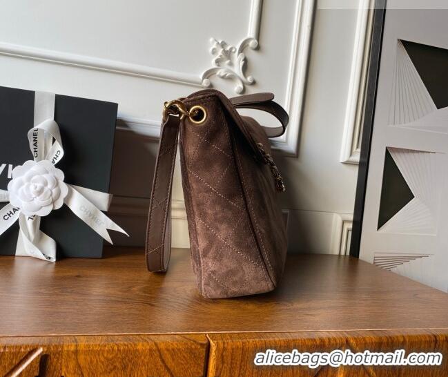 Grade Design Chanel Suede Large Flap Large Messenger Bag AS5883 Chocolate 2026