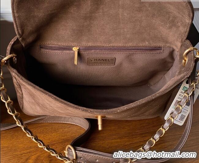 Grade Design Chanel Suede Large Flap Large Messenger Bag AS5883 Chocolate 2026