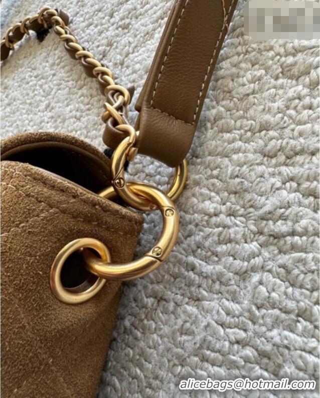 Big Discount Chanel Suede Large Flap Messenger Bag AS5883 Light Brown 2026