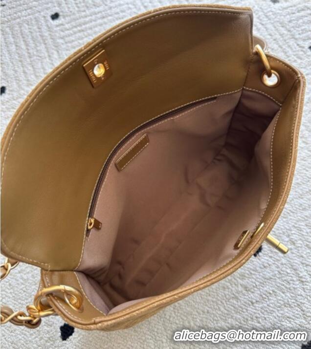 Big Discount Chanel Suede Large Flap Messenger Bag AS5883 Light Brown 2026