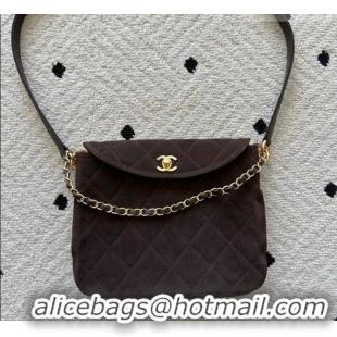 Good Product Chanel Suede Medium Flap Messenger Bag AS5885 Chocolate 2026