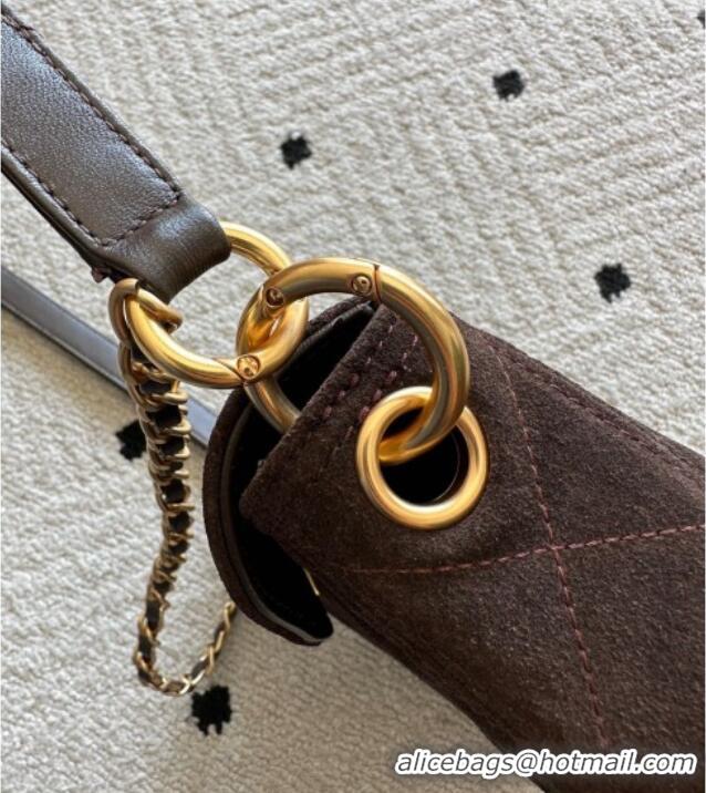 Good Product Chanel Suede Medium Flap Messenger Bag AS5885 Chocolate 2026