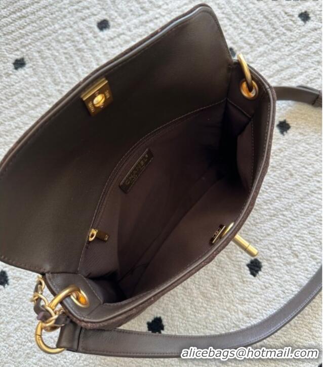 Good Product Chanel Suede Medium Flap Messenger Bag AS5885 Chocolate 2026