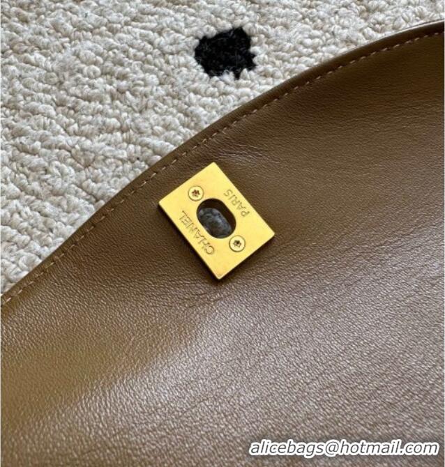 Unique Grade Chanel Suede Medium Flap Messenger Bag AS5885 Light Brown 2026