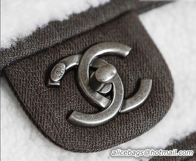 Promotional Chanel Shearling Classic Small Flap Bag with Star Charm A01113 White 2026