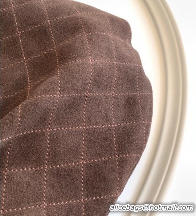 Big Discount Chanel Suede & Turtoise-Shell Effect Top Handle Hobo Bag AS6010 Chocolate 2026