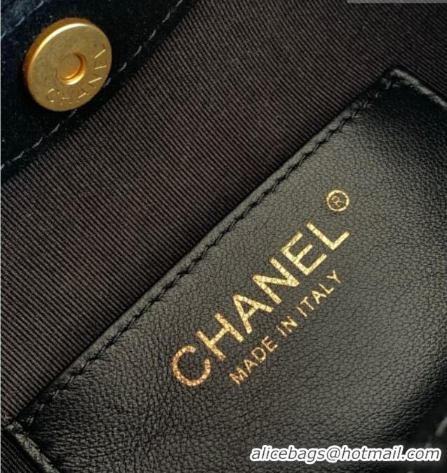 Unique Grade Chanel Suede & Turtoise-Shell Effect Top Handle Hobo Bag AS6010 Black 2026