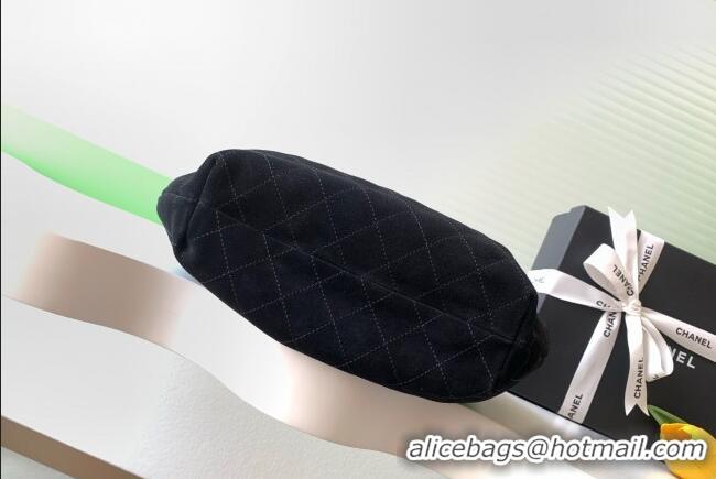 Unique Grade Chanel Suede & Turtoise-Shell Effect Top Handle Hobo Bag AS6010 Black 2026