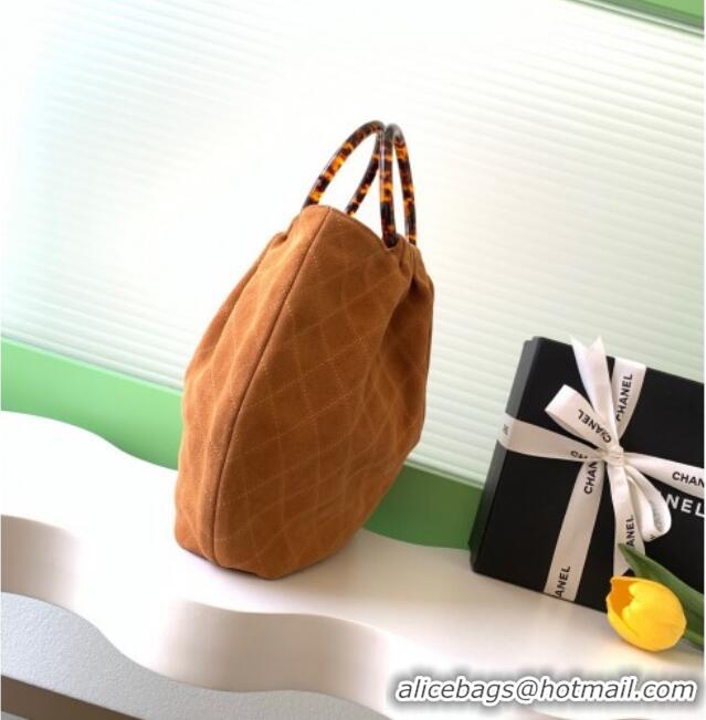 Promotional Chanel Suede & Turtoise-Shell Effect Top Handle Hobo Bag AS6010 Brown 2026