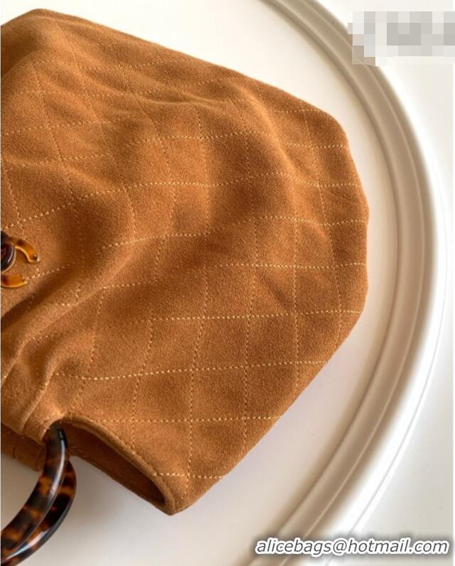 Promotional Chanel Suede & Turtoise-Shell Effect Top Handle Hobo Bag AS6010 Brown 2026