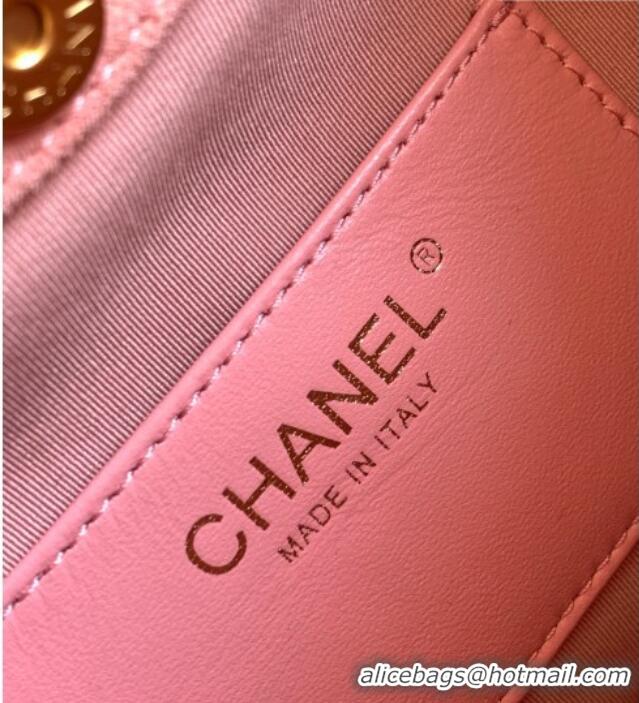 New Design Chanel Suede & Turtoise-Shell Effect Top Handle Hobo Bag AS6010 Pink 2026