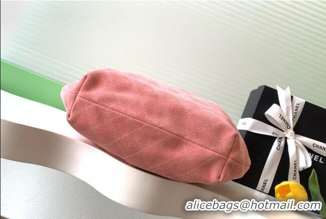 New Design Chanel Suede & Turtoise-Shell Effect Top Handle Hobo Bag AS6010 Pink 2026