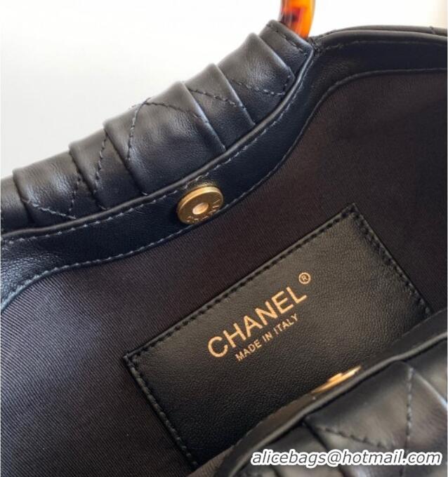 New Design Chanel Suede & Turtoise-Shell Effect Top Handle Hobo Bag AS6010 Pink 2026