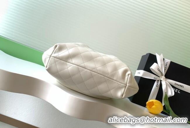 Famous Brand Chanel Calfskin Leather & Turtoise-Shell Effect Top Handle Hobo Bag AS6010 White 2026