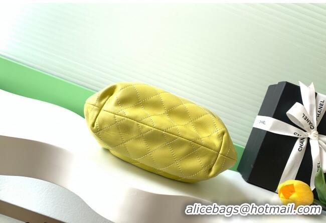 Promotional Chanel Calfskin Leather & Turtoise-Shell Effect Top Handle Small Hobo Bag AS6022 Yellow 2026