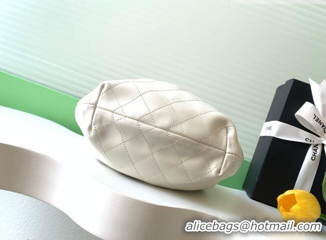 Trendy Design Chanel Calfskin Leather & Turtoise-Shell Effect Top Handle Small Hobo Bag AS6022 White 2026
