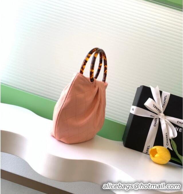 Trendy Design Chanel Calfskin Leather & Turtoise-Shell Effect Top Handle Small Hobo Bag AS6022 Pink 2026