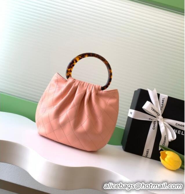 Trendy Design Chanel Calfskin Leather & Turtoise-Shell Effect Top Handle Small Hobo Bag AS6022 Pink 2026