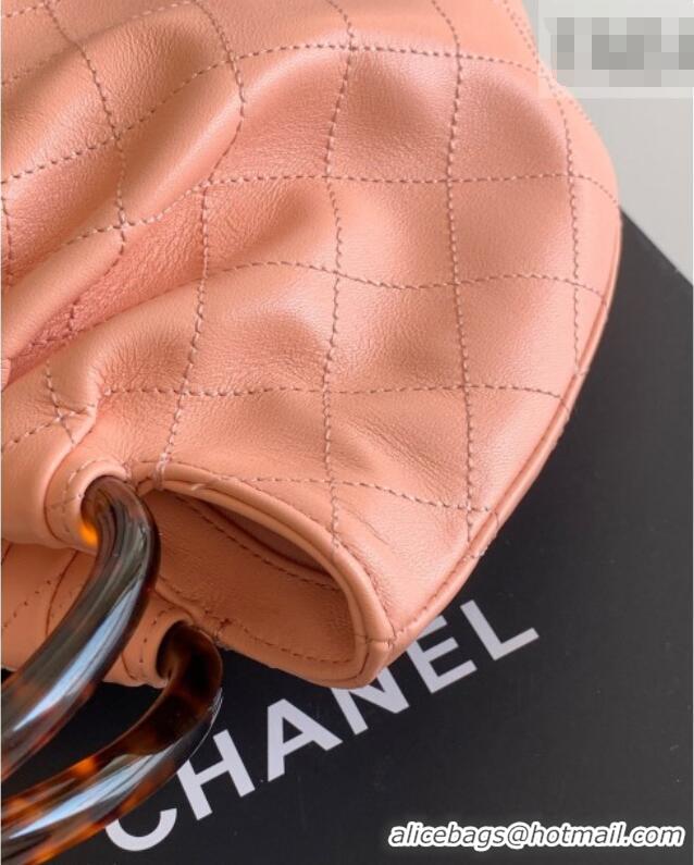 Trendy Design Chanel Calfskin Leather & Turtoise-Shell Effect Top Handle Small Hobo Bag AS6022 Pink 2026
