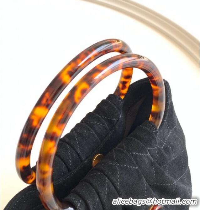 Good Taste Chanel Suede & Turtoise-Shell Effect Top Handle Small Hobo Bag AS6022 Black 2026