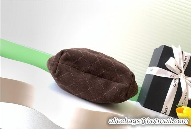 Best Quality Chanel Suede & Turtoise-Shell Effect Top Handle Small Hobo Bag AS6022 Chocolate 2026