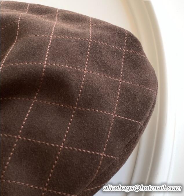 Best Quality Chanel Suede & Turtoise-Shell Effect Top Handle Small Hobo Bag AS6022 Chocolate 2026