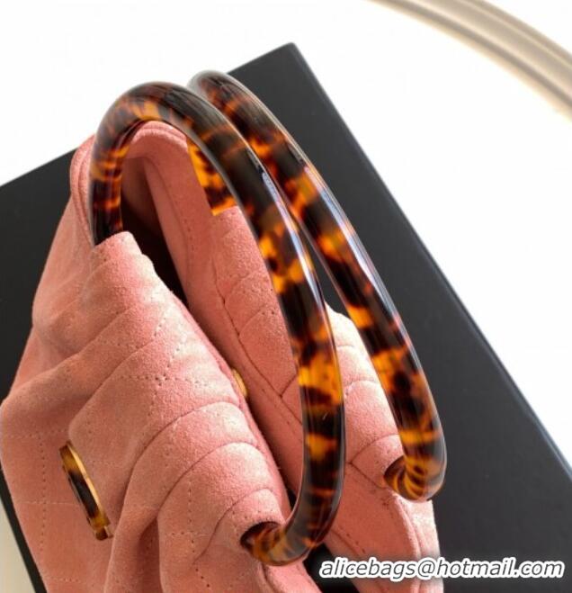 Best Quality Chanel Suede & Turtoise-Shell Effect Top Handle Small Hobo Bag AS6022 Pink 2026