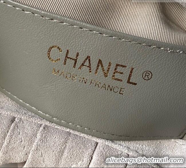 Best Price Chanel Suede & Turtoise-Shell Effect Top Handle Small Hobo Bag AS6022 Grey 2026