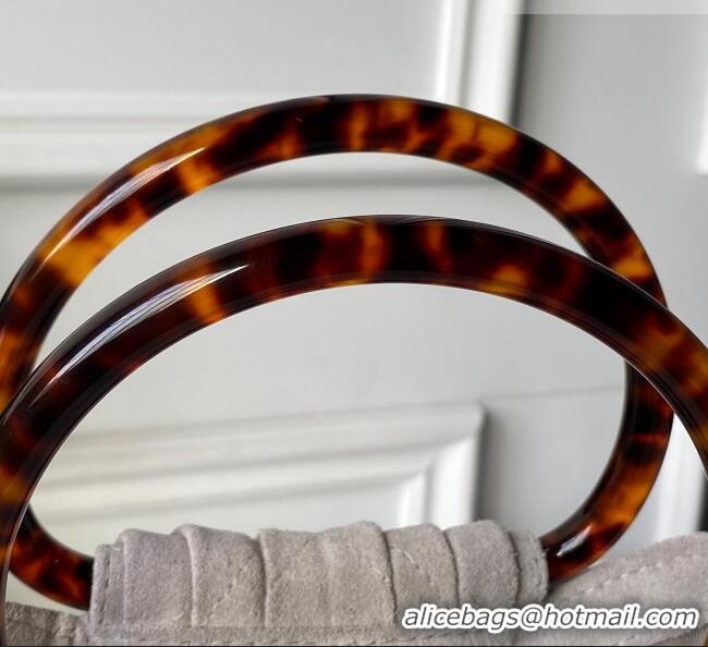 Best Price Chanel Suede & Turtoise-Shell Effect Top Handle Small Hobo Bag AS6022 Grey 2026