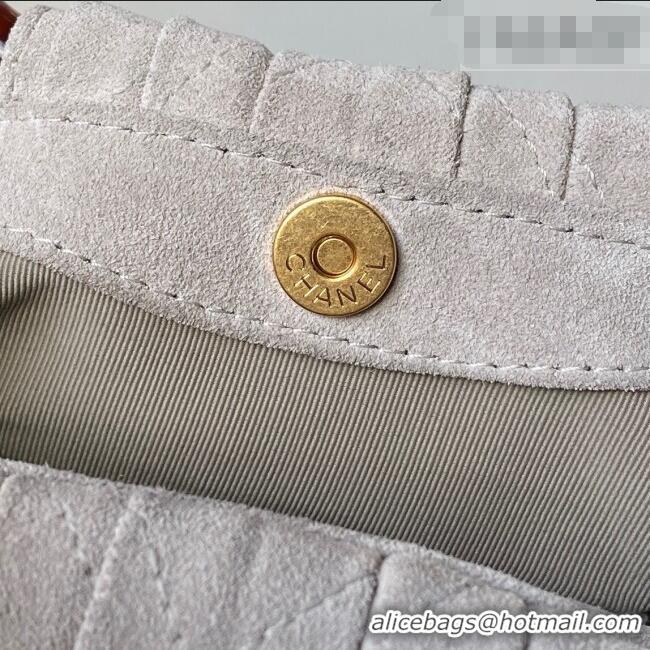 Best Price Chanel Suede & Turtoise-Shell Effect Top Handle Small Hobo Bag AS6022 Grey 2026