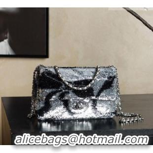 Top Quality Chanel Sequins Flap Bag with Bow Silver-Tone AS4561 2026