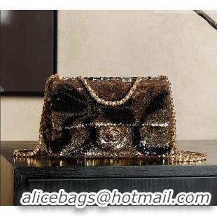 Promotional Chanel Sequins Flap Bag with Bow Gold-Tone AS4561 2026