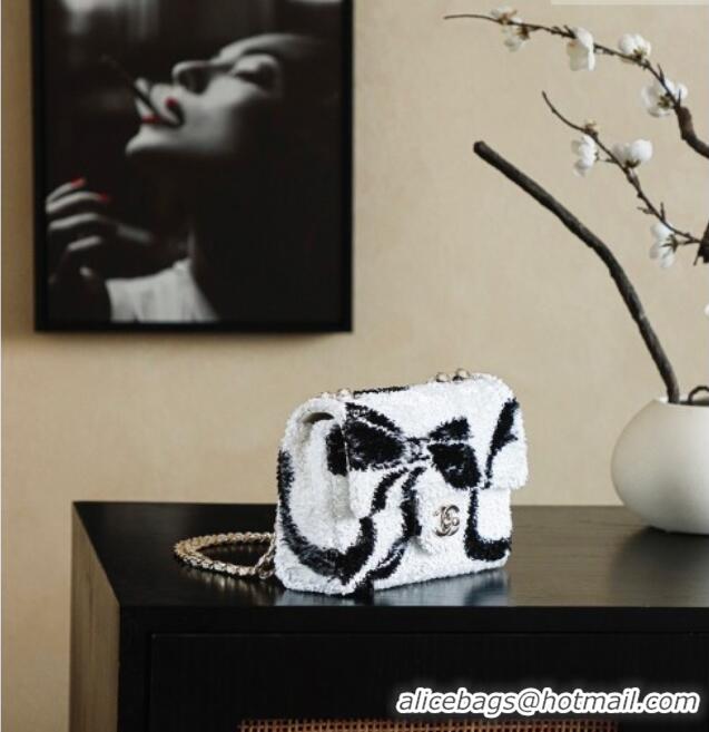 Best Price Chanel Sequins Flap Bag with Bow AS4561 White 2026