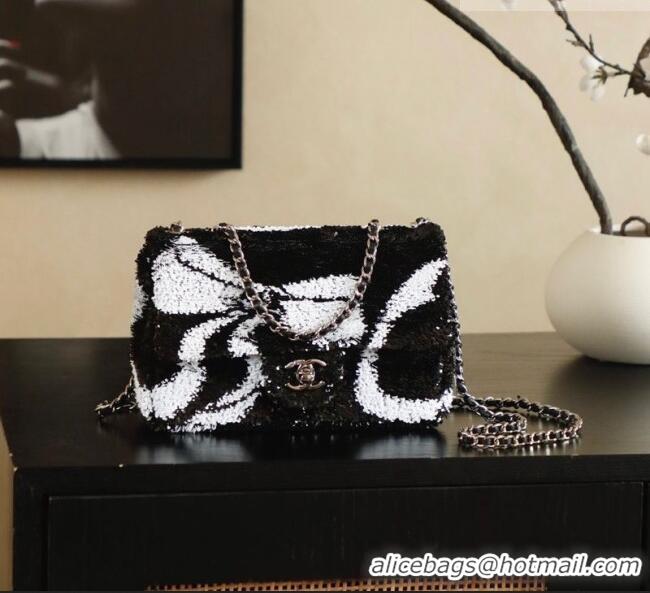 Best Quality Chanel Sequins Flap Bag with Bow AS4561 Black 2026