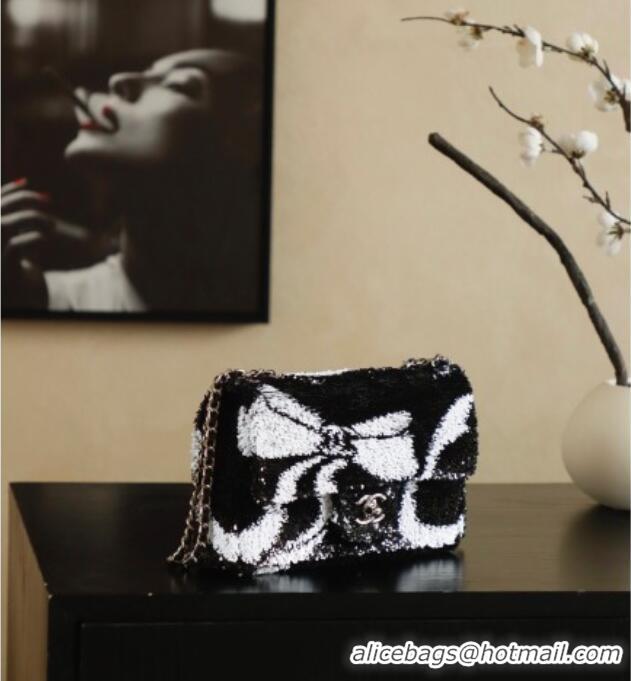 Best Quality Chanel Sequins Flap Bag with Bow AS4561 Black 2026