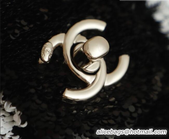 Best Quality Chanel Sequins Flap Bag with Bow AS4561 Black 2026