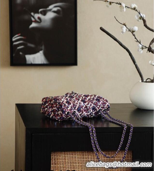 Best Quality Chanel Sequins Classic Small Flap Handbag A01113 Purple 2026