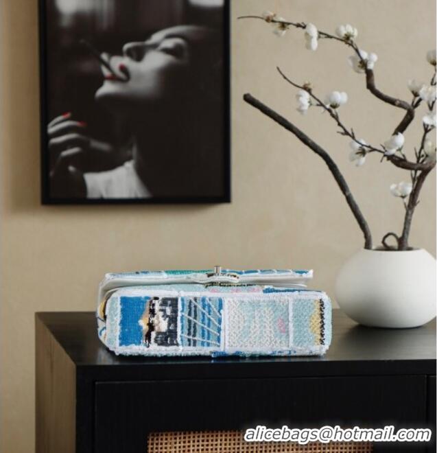 Big Discount Chanel Sequins Classic Medium Flap Handbag A01112 Blue 2026