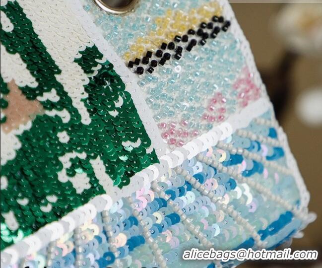 Big Discount Chanel Sequins Classic Medium Flap Handbag A01112 Blue 2026