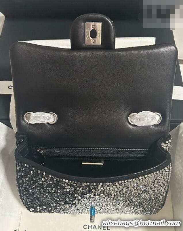 New Fashion Chanel Strass Classic Small Flap Handbag A01113 Silver 2026