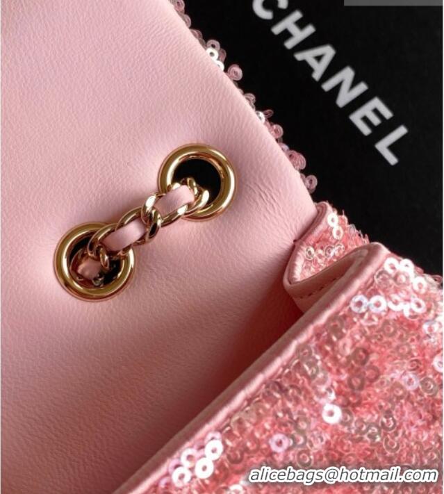 Super Quality Chanel Sequins Allover Flap Bag AS4561 Pink 2026